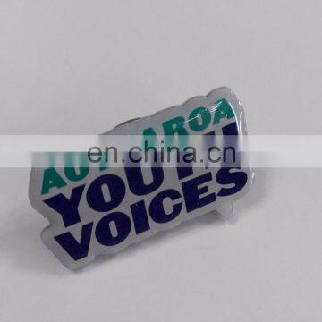 Custom shape lapel pin badge Die cast Offset printing with epoxy