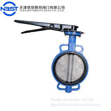 D71XP-10Q DN150 steel lever ductile iron wafer butterfly valve