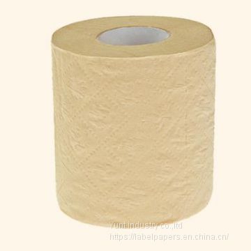 Eco-friendly unbleached bamboo toilet paper customized logo printing standard roll brown color