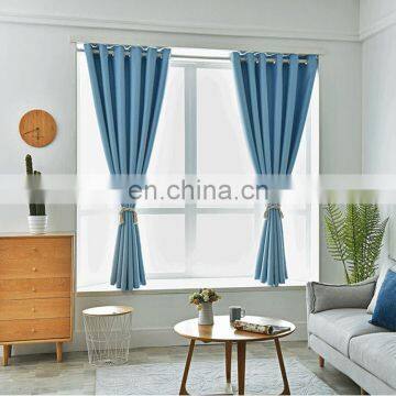 Solid colors textile materials living room windows ready made black out curtains