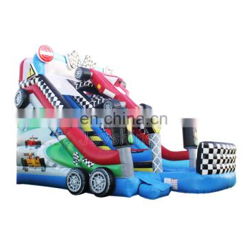 Race Car Design Inflatable Bouncer Dry Slide Cars Jumping Bouncy Castle For Children