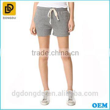 2016 High quality and cheap price fold design lady 100% cotton short shorts