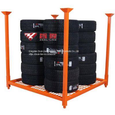 Folding 60X60 Inch Metal PCR Tire Tyre Collapsible Stacking Storage Rack