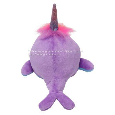 Double Sided Doll Flipped Whale Doll Reversible Flip Narwhal Whale Mood Plushy Stuffed Toy For Kids Gifts photo-2