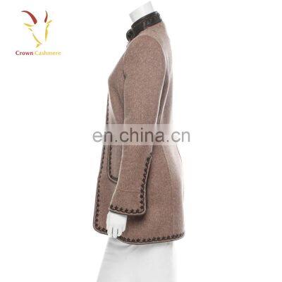 Ladies Cashmere Wool Blend Long Coat Overcoat photo-2
