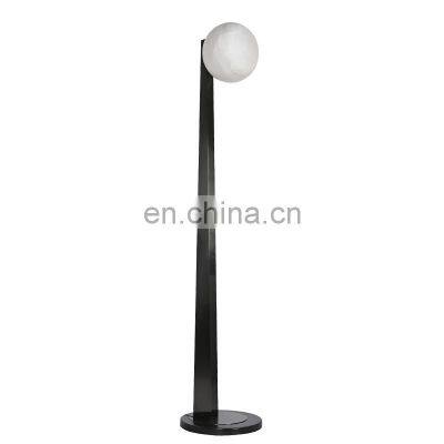 Modern Base Black Alabaster Iron Decoration Geometric Alabaster Floor Lamp