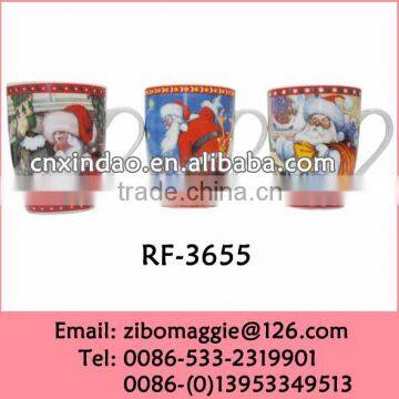 2016 Hot Sale New Christmas Designed 12oz Personalized Porcelain Coffee Promotion Cup for Holiday Gift