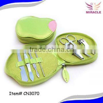 Green apple manicure set cheap price lovely manicure set 1 dollar manicure set