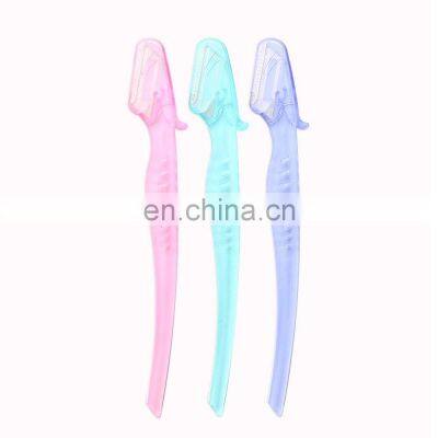 Good quality hotel supplier Transparent ABS plastic handle Facial Eyebrow Razors Trimmer