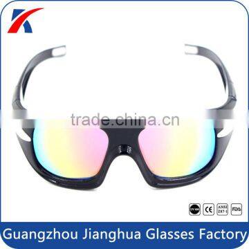 Novelty multicolor lens coating youth sport sun glasses black frame basketball paintball hockey outdoor activities