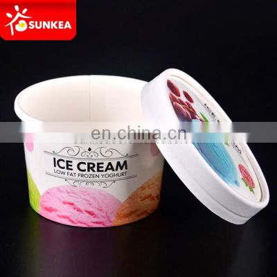 Disposable custom frozen yogurt packaging paper cups wholesale