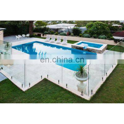 wholesale exterior frameless glass railing swimming pool tempered glass balcony spigot glass fence