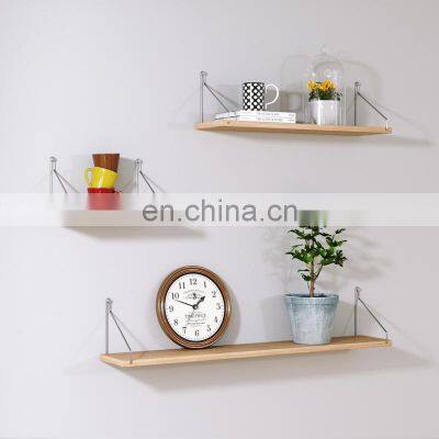 Wooden Floating Shelves Wall Mounted Set For Living Room photo-2