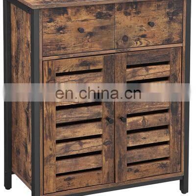 Industrial vertical wooden cabinet