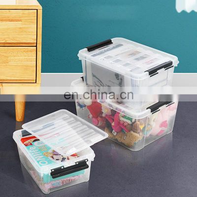 Private Label Clear Stackable Heavy Duty Transparent Toy Lids Plastic Storage Box Organizer