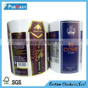 Glossy wine labels stickers printing