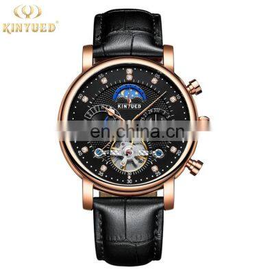 KINYUED J025 Luxury Watch Mechanical Moon Phase Calendar High Quality Automatic Tourbillon Mechanical Man Watch photo-4