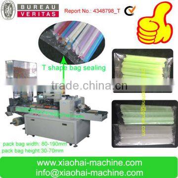 Multiple many pcs 6mm or 8mm or 10mm drinking straw group packing machine