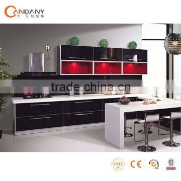 Blum hinge white and red kitchen cabinet design