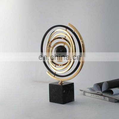 Nordic Living Room Metal Gold Black Marble Sculpture Iron Modern Home Decor Accessories for Living Room photo-5