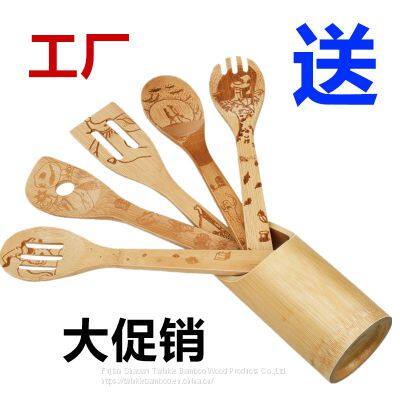Halloween Holiday Christmas Kitchen Cooking Twinkle Bamboo Wood Utensil Set Burn photo-4