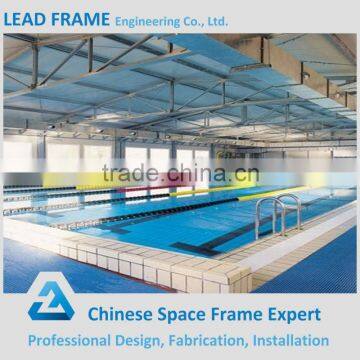 High level prefab steel structure fabric pool roof