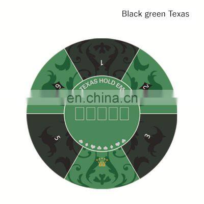 Latest Arrival Blue Green Anti Slip Casino Portable Texas Custom Round Table Poker Mat photo-2