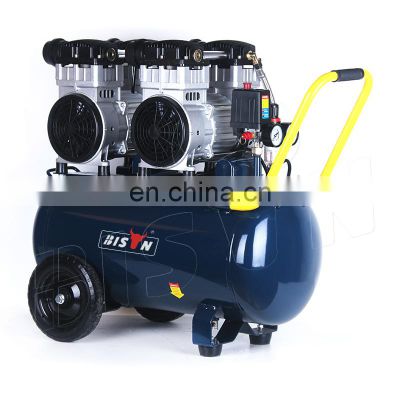 Bison Best High Quality 6 Bar 220v 50hz 50 Liter Tanks Low Noise Oil Free Piston Air Compressor Made In China