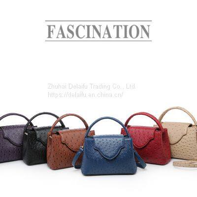 Hot-selling ostrich print handbag fashion design one shoulder crossbody bag