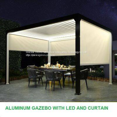 Yashengou Customized Rainproof Garden Buildings Vented Louvered Gazebo Electric Operated Pergola for Sun Coverage photo-4