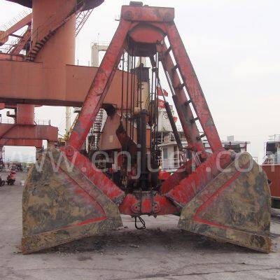 Enjue Single Rope Grapple Single Line Grab Bucket  Electric Hydraulic Ship Grab Motor Hydraulic Marine Cargo Grab Bucket Dual Scoop Grab for Deck Crane