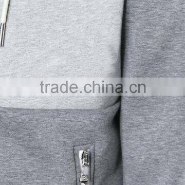 New Fashion High Quality Custom Made Hoodie Grey Zip up Hoodie photo-6