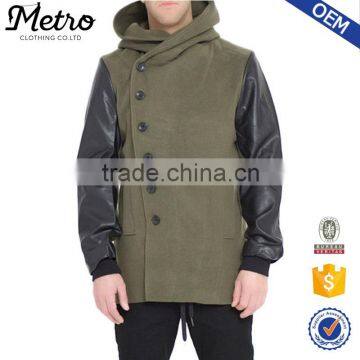 Cheap Custom Olive Mens Front Snap Button Jackets