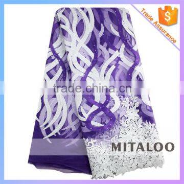 Mitaloo MFL0130 African White Lace Polyester Fabric Net Lace Nigeria Orange African Lace photo-4