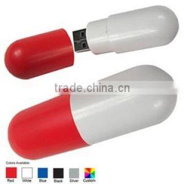 Custom Made Pill Shape Usb Flash Drives with Logo Prints 4go