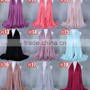 Wholesale Plain Solid Color Polyester Cotton Knitted Jersey Muslim Hijab                        
                                                Quality Choice