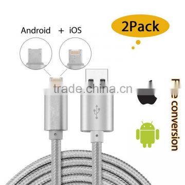 High Quality Unique 2-in1 Charging and Micro Data USB Cable