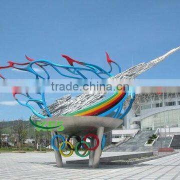 Stainless steel gymnasium outside put shiny sculpture