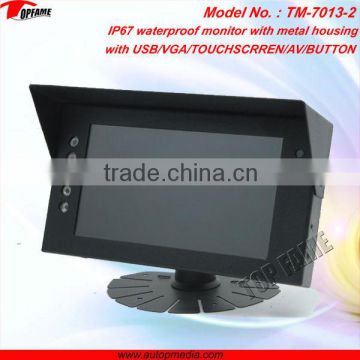 TM-7013-2 7inch dustproof/waterproof monitor with IP69 with metal housing, with USB/VGA/TOUCHSCREEN optional