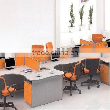 8 person modern modular melamine particle board office partition/workstation(SZ-WST663)