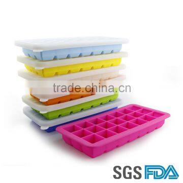 FDA&SGS Safe Food Grade High Quality Silicone Ice Tray With Lid photo-3