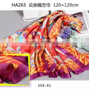 Wholesale Promotion Dubai Hijab 120*120cm Digital Print Imitated Silk Satin Square Scarf,polyester Satin Hijab Scarf Head Wear Supplier's Choice photo-5