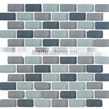 12''X12'' grey blend tumbled Brick Glass Mosaic