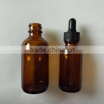 30ml 1 Oz. Boston Round Bottle Amber Glass Bottles With Dropper Caps