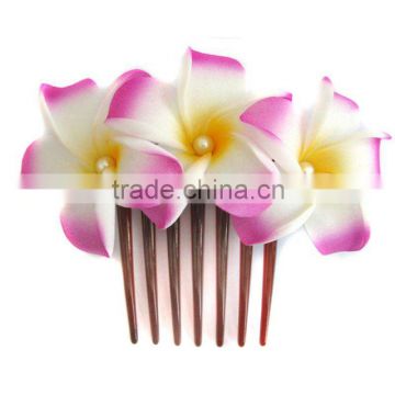 Frangipani EVA foam flower hair comb, Frangipani hair comb JYF00848