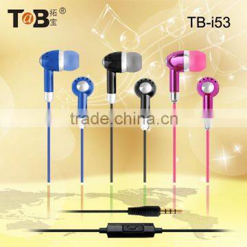 2016 Cheap electroplated colorful stereo best mobile phone earphones with mic with pantent