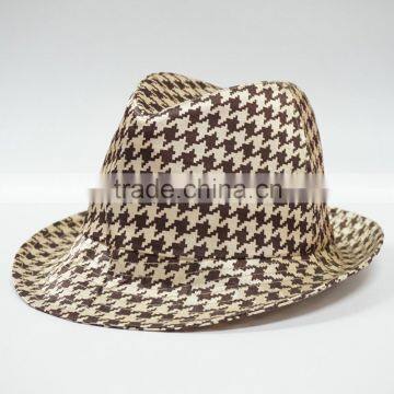 Popular custom plaid fedora hats wholesale