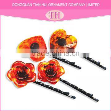 Wholesale high quality factory price turkish rose heart u shaped hair pin accessories