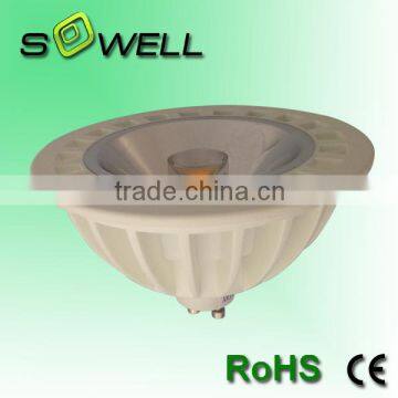 15w 100-265V GU10 Aluminum+plastic CE/RoHS/SASO COB AR111 LED Spot Lighting
