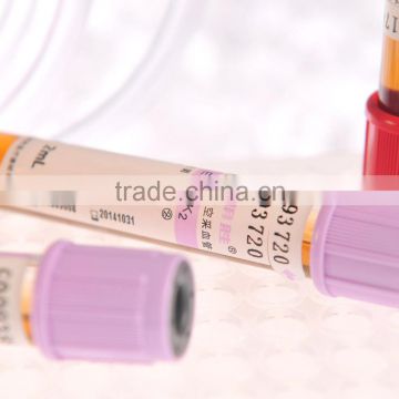 PET/Glass medical disposable vacuum blood test collection tube EDTA tube with CE&ISO